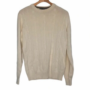 OSCAR DE LA RENTA COTTON IVORY SWEATER SIZE MEDIUM